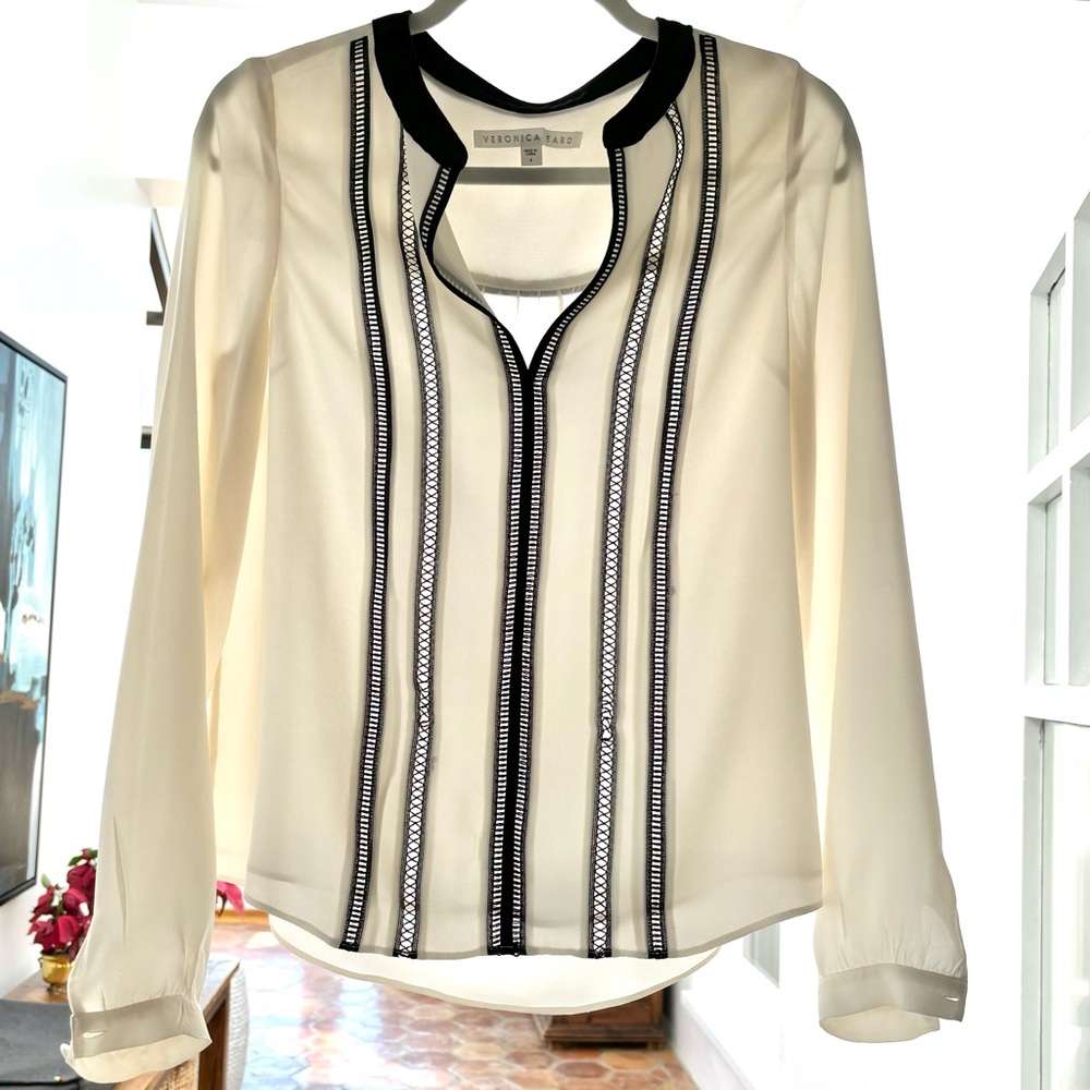 Veronica Beard 100% Silk Ivory Blouse